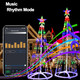 Set 4ft&5ft Smart LED Christmas Cone Tree Light Outdoor, Lighted Artificial Tree with Star Topper, Timer Waterproof, APP and Remote, Music Sync RGB Light Show, Xmas Yard Decorations