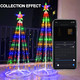 Set 4ft&5ft Smart LED Christmas Cone Tree Light Outdoor, Lighted Artificial Tree with Star Topper, Timer Waterproof, APP and Remote, Music Sync RGB Light Show, Xmas Yard Decorations