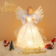 Christmas Angel Tree Topper, Tree Topper Angel with Lights, 8 Modes Christmas Tree Ornament with Timer, Battery Operated Lighted Treetop Ornaments Indoor Christmas Decorations