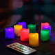 CANDLE CHOICE Color Changing Battery Operated Flameless Votive Candles with Remote Timer Realistic Flickering Electric Multi-color LED Lights Christmas Wedding Party Decorations 12 Pack Batteries Incl