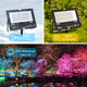 LED Flood Light Outdoor 500W Equivalent 5000LM,Bluetooth RGBW Colored Floodlight Landscape Lighting with APP Control,DIY Scenes,Timing, IP66 Waterproof,2700K,Color Changing Uplight with Ground Stakes