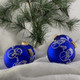 Glass Christmas Tree Ornaments - 67mm/2.625" [4 Pieces] Decorated Balls from Christmas by Krebs Seamless Hanging Holiday Decor (Royal Velvet Blue with Snowman)