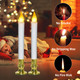Christmas Window Candles Lights, Battery Operated Window Candles with Remote, LED Window Candles with Candle Holders Suction Cups, Flameless Window Candles for Holiday Decoration- 4 Pack