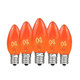 C7 Replacement Bulbs, Orange Christmas Lights Bulbs, 5W Incandescent Bulbs for Halloween Outdoor String Lights Patio Xmas Tree Decor, E12 Candelabra Base C7 Bulbs- 25 Pack