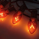 C7 Replacement Bulbs, Orange Christmas Lights Bulbs, 5W Incandescent Bulbs for Halloween Outdoor String Lights Patio Xmas Tree Decor, E12 Candelabra Base C7 Bulbs- 25 Pack