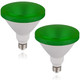 Par38 Green Light Bulb - 15W (100Watt Equivalent) - E26 Green Flood Lights 2 Pack, Party Decoration, Porch, Home Lighting, Holiday Lighting, Halloween, LED Green Light Bulb Outdoor Indoor (Green)