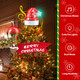 Musical Christmas Tree Topper with Lights-Animated Red Santa Hat Christmas Decorations, Multicolor Roating Tree Topper with Remote Control for Holiday Ornaments or Home Decor