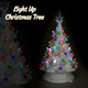 Clever Creations 15 Inch Pre Lit Tabletop Ceramic Christmas Tree, Hand Painted Holiday Decoration with Multicolored Lights, White