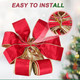 Colovis Christmas Tree Topper Bow, 10ft Long Streamers Tree Topper Bow Red, Velvet Ribbon Bows Toppers for Xmas Holiday Party Home Decor (Red) Colovis Christmas Tree Topper Bow, 10ft Long Streamers Tree Topper Bow Red, Velvet Ribbon Bows Toppers for Xmas Holiday Party Home Decor (Red)