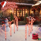 COOLWUFAN 33" Candy Cane Lights Christmas Decorations, Xmas Pathway Markers Stake Lights for Patio Outdoor Yard Decor, 12 Pack