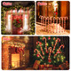 COOLWUFAN 33" Candy Cane Lights Christmas Decorations, Xmas Pathway Markers Stake Lights for Patio Outdoor Yard Decor, 12 Pack