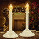 1 Light Christmas Window Candle,2 Pack Flameless Electric Christmas Candle Lights with 4 C7 Clear Bulbs(2 Spare), Plug in Electric Candles for Indoor Window Table Party Christmas Decorotions, Ivory