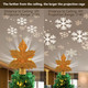 Christmas Tree Topper Lighted Star with Snowflake Projector, 3D Hollow Sparkling Star Christmas Tree Topper with Rotating Magic Gold Snowflake Projector for Christmas Tree Ornament Decorations