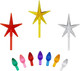 Creative Hobbies Ceramic Christmas Tree Replacement Lights, Medium Twist Light Ornaments, 100 Pc Multi Colors Plus 3 Tree Topper Stars