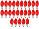 25 Pack C7 LED Red Replacement Light Bulbs for Christmas Light Strings, 0.7W Ceramic LED Vintage Light Bulbs for C7 Outdoor String Lights, Candle Lamps, Night Lights, E12 Candelabra Base
