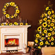 Crowye 124 Pcs Christmas Sunflower Tree Ornaments Yellow Sunflower Christmas Decorations Big Artificial Sunflowers Tree Topper Mini Sunflower Ornaments Bulk with 2 String Lights for Christmas Tree