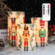 Christmas Flameless Candles Battery Operated, Holiday Nutcracker LED Candles with Remote, Realistic Pillar Candles for Xmas Tree, Mantel, Home Decor, Set of 3