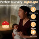 Mushroom Silicone Lamp, Cute Hug Mushroom Night Light with Timer, Squishy Dimmable Light for Baby Nursery, Rechargeable LED Portable Touch Nightlight, Kawaii Room Desk Decor, Christmas s