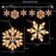 Dazzle Bright Christmas Snowflake Lights Outdoor,100 Count 8.5FT Connectable Waterproof Christmas Icicle Lights with 6 Drops Plug in for Indoor Xmas Yard Home Decorations (Warm White)