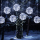 Dazzle Bright Outdoor Balls Lights Hanging Tree Garden Lights, 160 LED Sphere Lights Garden Globe Lights, for Party Wedding Yard Garden Porch Patio Christmas Holiday Decoration, White