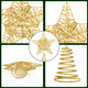 DERAYEE Christmas Tree Star Topper Decoration, Glittered Treetop Christmas Tree Decoration Seasonal Décor