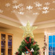DG-Direct Christmas Tree Topper Lighted Star [Gold],3D Hollow Sparkling Star Christmas Tree Topper with Rotating Magic Cool White Snowflake Projector for Christmas Tree Ornament (Gold)