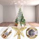 DG-Direct Christmas Tree Topper Lighted Star [Gold],3D Hollow Sparkling Star Christmas Tree Topper with Rotating Magic Cool White Snowflake Projector for Christmas Tree Ornament (Gold)
