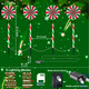 4 Pack 27.5" Lollipop Peppermint Christmas Pathway Lights Outdoor with Bow, Green Red White 80 LED Solar Candy Cane Lights 8 Modes Waterproof, Walkway Markers for Xmas Outsides Garden Yard Decoration