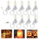 Accessory Cord with 9 LED Light Bulb and Female Plug, 15 Ft Christmas Village Light Cord with Clip, C7 Led Night Lights for Indoor Crafts Halloween Pumpkin Christmas Village House Decor, White Wire