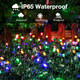 Solar Christmas Lights Outdoor Waterproof, 200 Led 72FT Solar Christmas Lights with 8 Modes,Multicolor Solar String Lights for Garden Party Halloween Christmas Decorations,Pack of 2