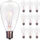 Edison Replacement Light Bulbs 10Pack 7W E12 Screw Base ST38 Replacement Clear Glass Light Bulbs for Indoor/Outdoor Patio ST38 String Lights Warm White Yard Christmas Lights Bulbs Christmas Decor