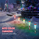 Dynaming 10 Pack Solar Christmas Garden Lights, Solar Powered Outdoor Color Changing Christmas Pathway Markers, Waterproof & Auto On/Off Candy Cane Lights for Xmas Patio Yard Walkway Driveway Decor