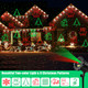 Brighter Laser Christmas Decorations Lights Projector Outdoor, 2 Colors 8 Patterns Christmas Light Show, Holiday Projector for Outside