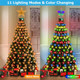 LED Christmas Tree Lights, 6.6 FT x 16 Warm White & Multicolor String Lights with Star Topper, Xmas Tree Decor, Christmas Ornaments Lights with Timing Function & 11 Modes Remote Control
