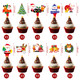50pcs Christmas Cake Toppers Santa Claus Cake Picks Snowman Elk Tree Design Winter Cake Toppers Toothpicks Baby Shower Birthday Xmas Party Cake Decoration Supplies