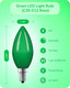 EDISHINE Christmas C35 Green Dimmable LED Light Bulbs, E12 Candelabra Bulbs, 60 Watt Equivalent, LED Chandelier Bulb, Vintage Candle Light Bulb, Decorative Lighting for Christmas, Party, 6 Pack
