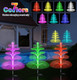 Solar Garden Lights Christmas Decorations Outdoor Waterproof,4 Packs Christmas Trees Lights Fairy Garden Decor,Xmas s for Women mom,Solar Jellyfish Lights with Star 5 Layer for Yard Outside