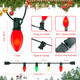 C9 LED Christmas String Lights Outdoor, 25Ft Vintage Christmas Lights with 26 C9 LED Red White and Green Bulbs, Hanging Christmas Lights for House Patio Garden Holiday Party Christmas Pathway Decor C9 LED Christmas String Lights Outdoor, 25Ft Vintage Christmas Lights with 26 C9 LED Red White and Green Bulbs, Hanging Christmas Lights for House Patio Garden Holiday Party Christmas Pathway Decor
