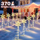 10 Pcs Christmas Snowflake Pathway Stake Lights for Outdoor Yard, 370 Bright LEDs Waterproof Large Christmas Snowflake Light Decoration for Garden Lawn Driveway Walkway Decor (Warm White)