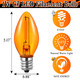 Enhon 2 Pack Accessory Cord with 1 LED Light Bulb, Blow Mold Light with C7 Lamp, Black Cord with On/Off Switch Plug, Christmas Village Light for Holiday Indoor Decor Craft Projects (Orange)