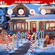 Enhon 10 Pack Christmas Candy Cane Lights with Stakes, Tinsel Christmas Candy Cane Pathway Markers Lights with 8 Modes & Timer for Xmas Walkway Yard Lawn Outdoor Decorations(Multicolor)