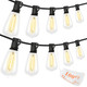 100FT LED Outdoor String Lights, Waterproof Patio Lights with 50+2 Edison Shatterproof Bulbs, Outside Hanging Light, Christmas Decorative for Patio, Cafe, Garden, Bar