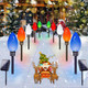 10 Pack Jumbo C9 Christmas Decorations Outdoor Waterproof, Solar Christmas Path Lights with Pathway Marker Stakes, Solar Powered Lights for Outside Yard Lawns Garden Xmas Holiday Decor (Multicolor)