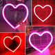 2-Pack Heart Neon Sign, Neon Heart Lights Battery Operated or USB Powered Decoration Lamp, LED Wall Decoration Lights for Bedroom Girl's Room Home Birthday Party Wedding Christmas Décor (Pink & Red)
