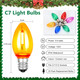 C7 Led Replacement Christmas Light Bulbs,C7 Shatterproof Multicolor Clear LED Bulbs(Pack of 25),C7/E12 Candelabra Base,Commercial Grade Holiday Bulbs for Indoor and Outdoor String Lights