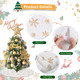 White Faux Fur Tree Skirt Gold Sequin Snowflakes Tree Skirts 24 Inches Mini Christmas Plush Tree Skirts Xmas Ornaments Decorations