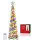 6FT Pop up Christmas Tree with 100 LED Multi-Colored Lights, Artificial Tinsel Xmas Tree, Battery Operated Pencil Tree Christmas Decoraitons Indoor Outdoor for Holiday Home Party Decorations (Silver) 6FT Pop up Christmas Tree with 100 LED Multi-Colored Lights, Artificial Tinsel Xmas Tree, Battery Operated Pencil Tree Christmas Decoraitons Indoor Outdoor for Holiday Home Party Decorations (Silver)
