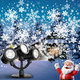 Snowflake Projector Light Outdoor, est IP65 Waterproof Christmas LED Lights,Rotating Snowfall Lamp Brighter LED Landscape for Xmas Holiday Indoor Outdoor Garden Party Decoration
