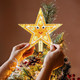 Christmastree Star Tree Topper Decorations Christmas Tree Topper Diamond Art Painting Hand Pasted Star Tree Topper Smiley face for Indoor Outdoor Christmas Tree Star Decorations