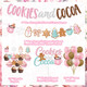 Cookies and Cocoa Party Decorations, Pink Cookies and Cocoa Banner Christmas Gingerbread Man Banner Cake Topper Balloons for Christmas Hot Cocoa Bar Supplies Christmas Birthday Party Decorations